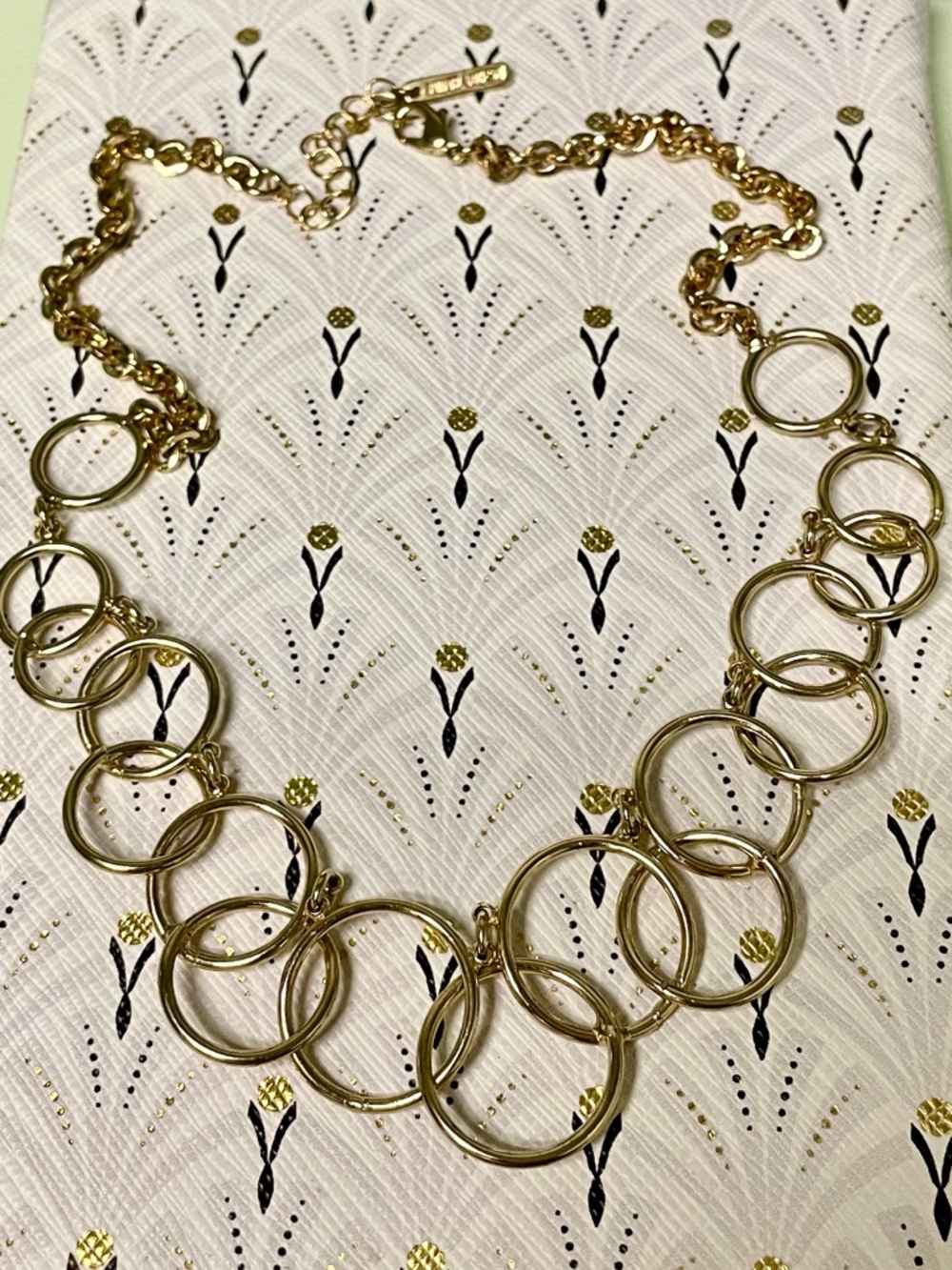 Gold-Link Circle Statement Necklace - Women Jewelry; Nine West